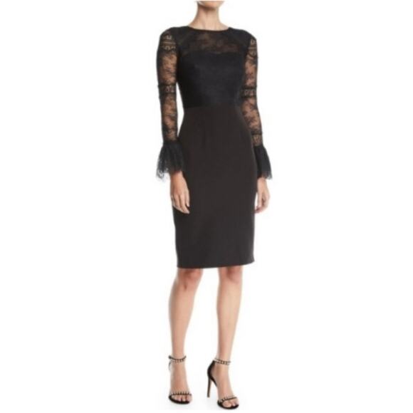 David Meister LBD Lace Bell Sleeve Dress - Picture 8 of 8